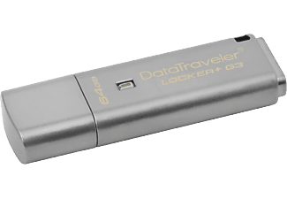 KINGSTON DataTraveler Locker+ G3 - USB-Stick (64 GB, Silber)